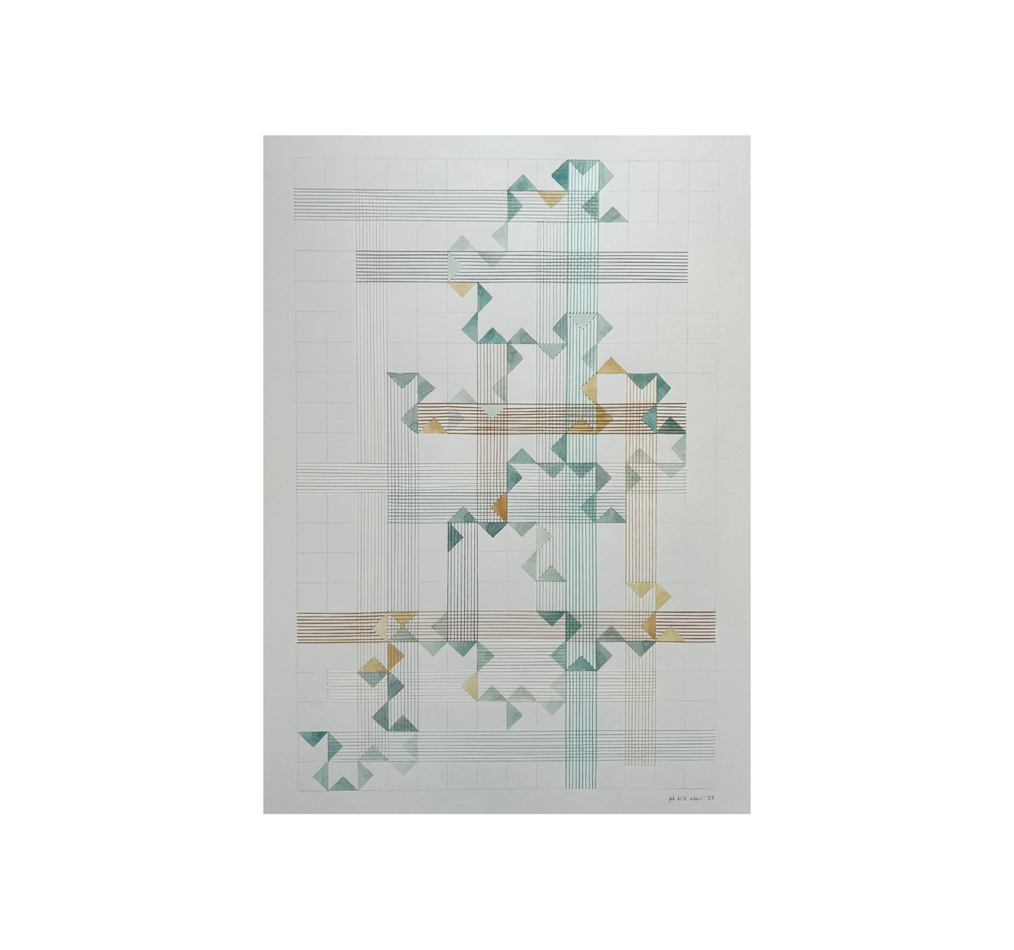 Serie geometría. Líneas, planos y tramas. Petróleo dorado
