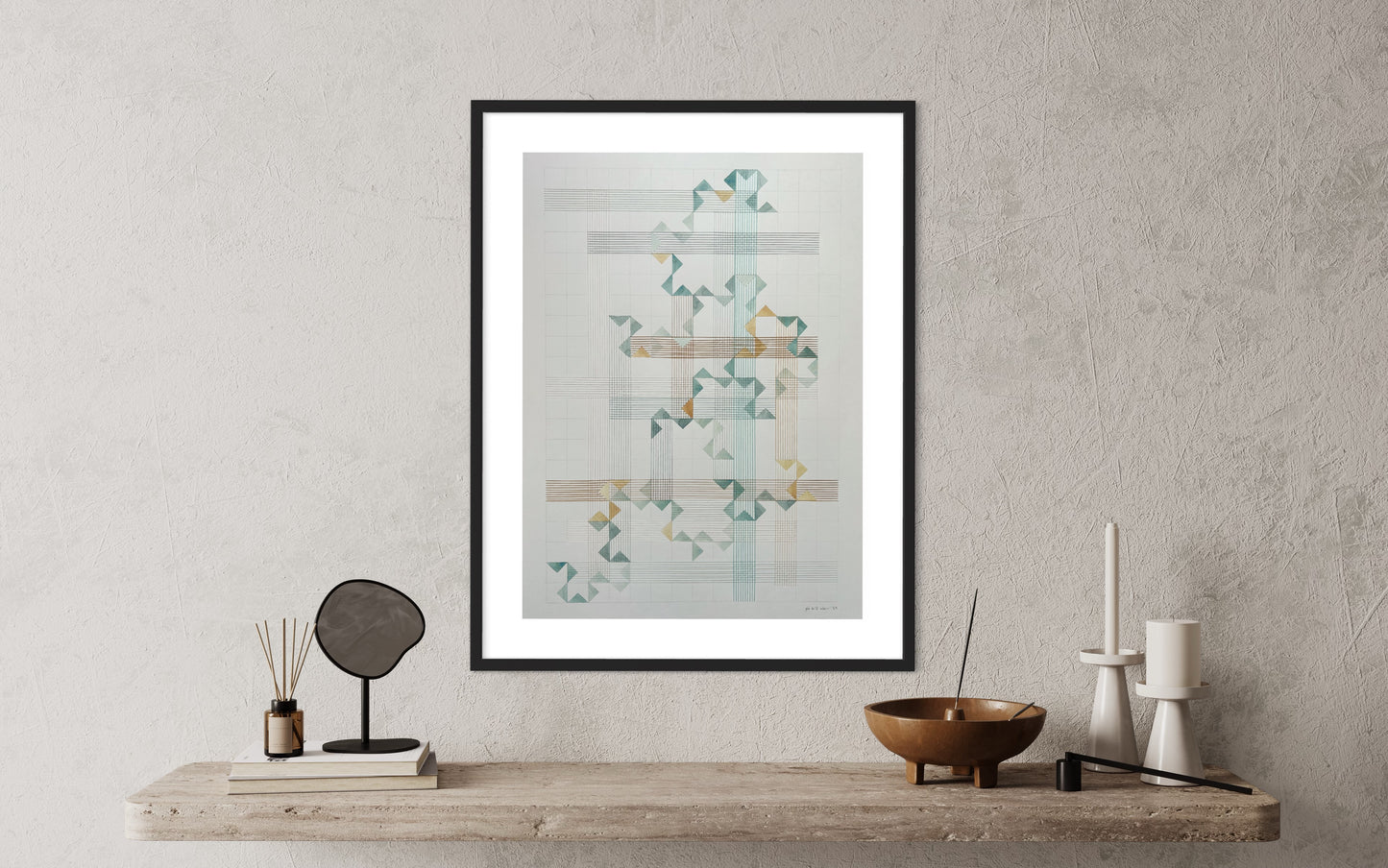 Serie geometría. Líneas, planos y tramas. Petróleo dorado
