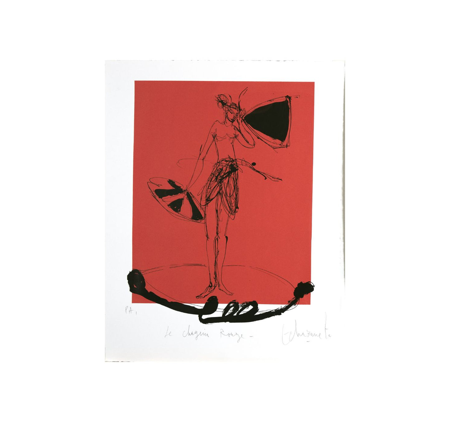 Personnage sur rouge