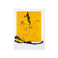 Trois personnages sur orange