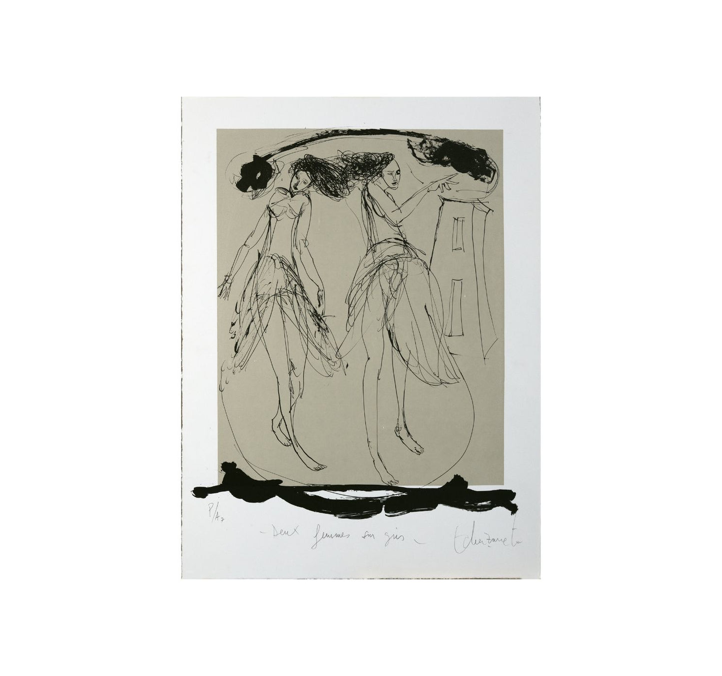 Deux personnages sur gris