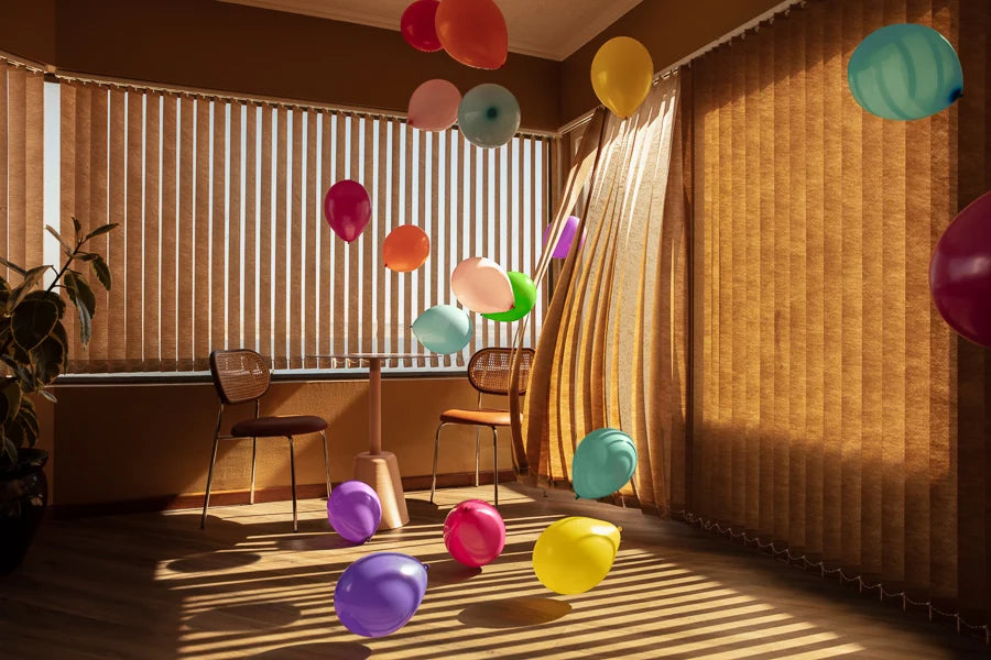 Baloons and curtains